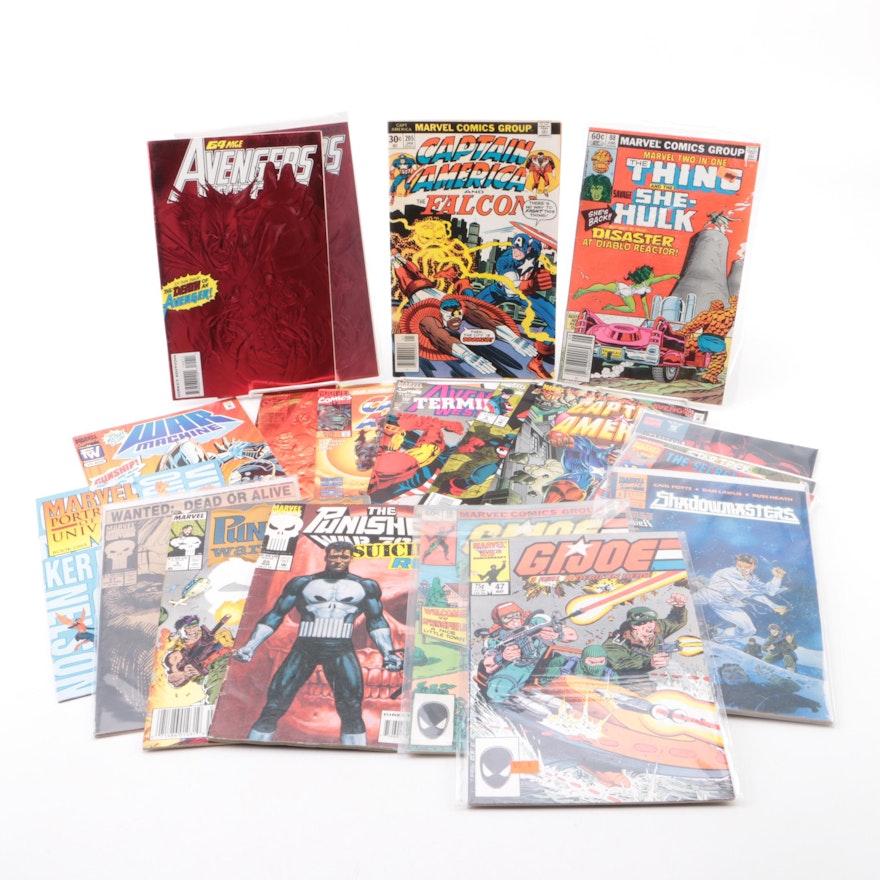 Marvel Comic Books Including "Captain America and the Falcon" and "War Machine"