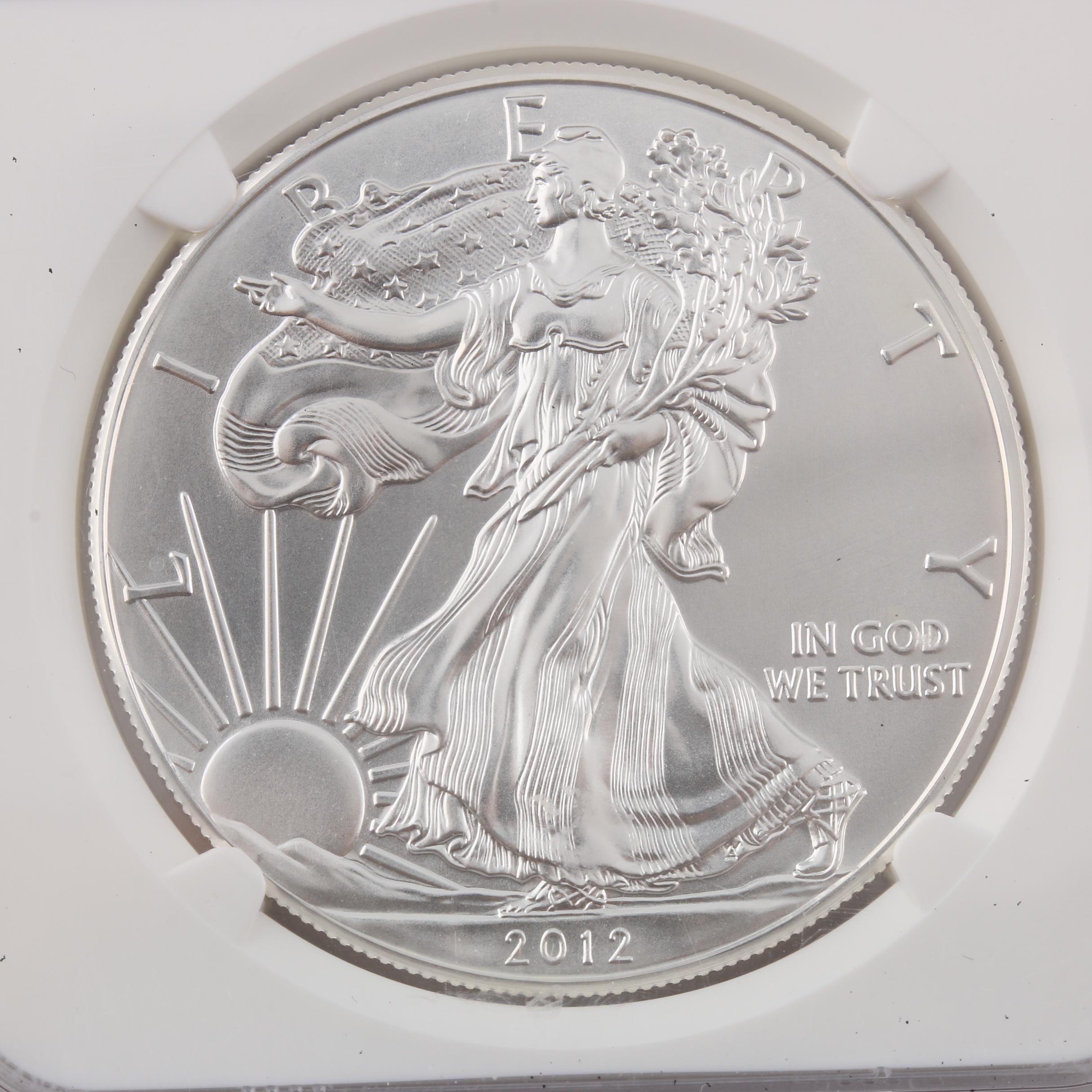 NGC Graded MS 70 Early Releases 2012 $1 American Silver Eagle
