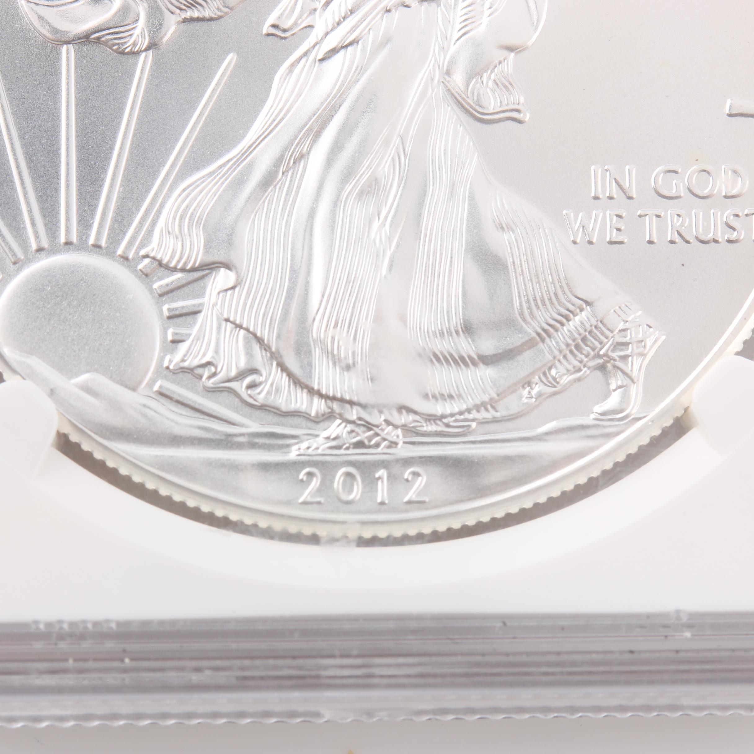 NGC Graded MS 70 Early Releases 2012 $1 American Silver Eagle