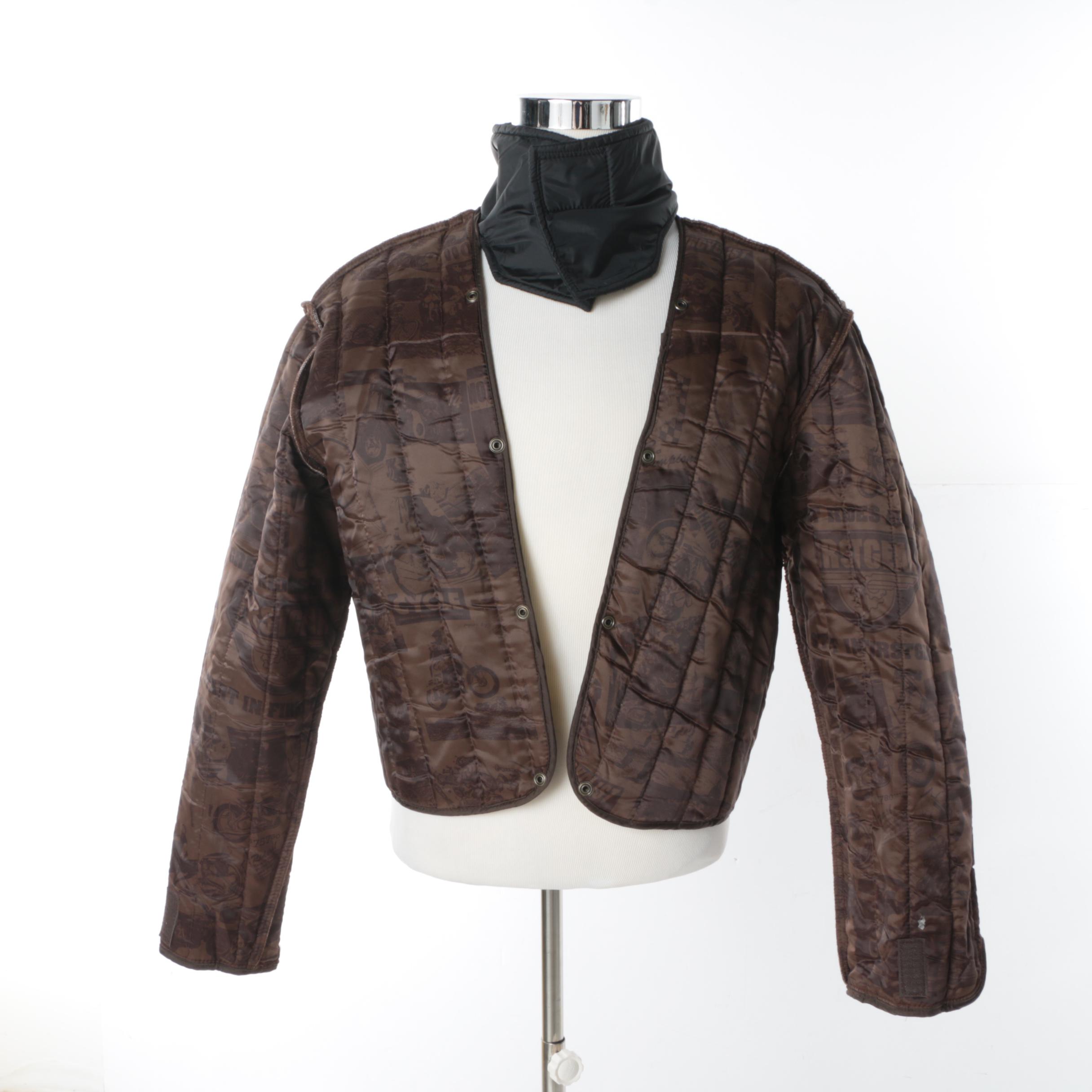 Men's First Gear Distressed Leather Chief Motorcycle Jacket and Olympia Gloves