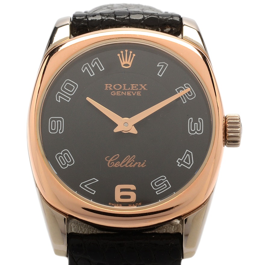 Rolex "Cellini Danaos" 18K Solid Rose and White Gold Wristwatch