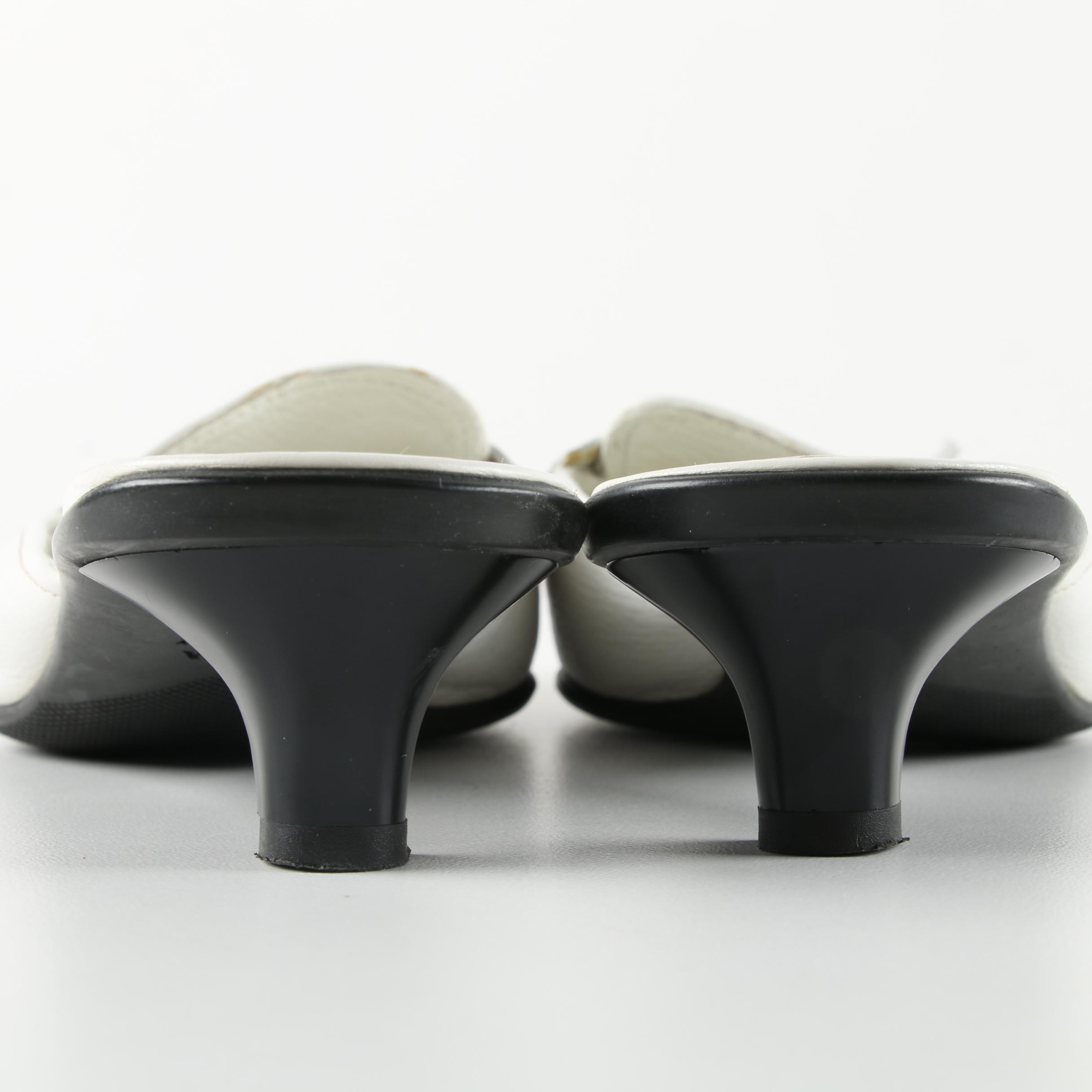Prada White Leather Mules, Made in Italy