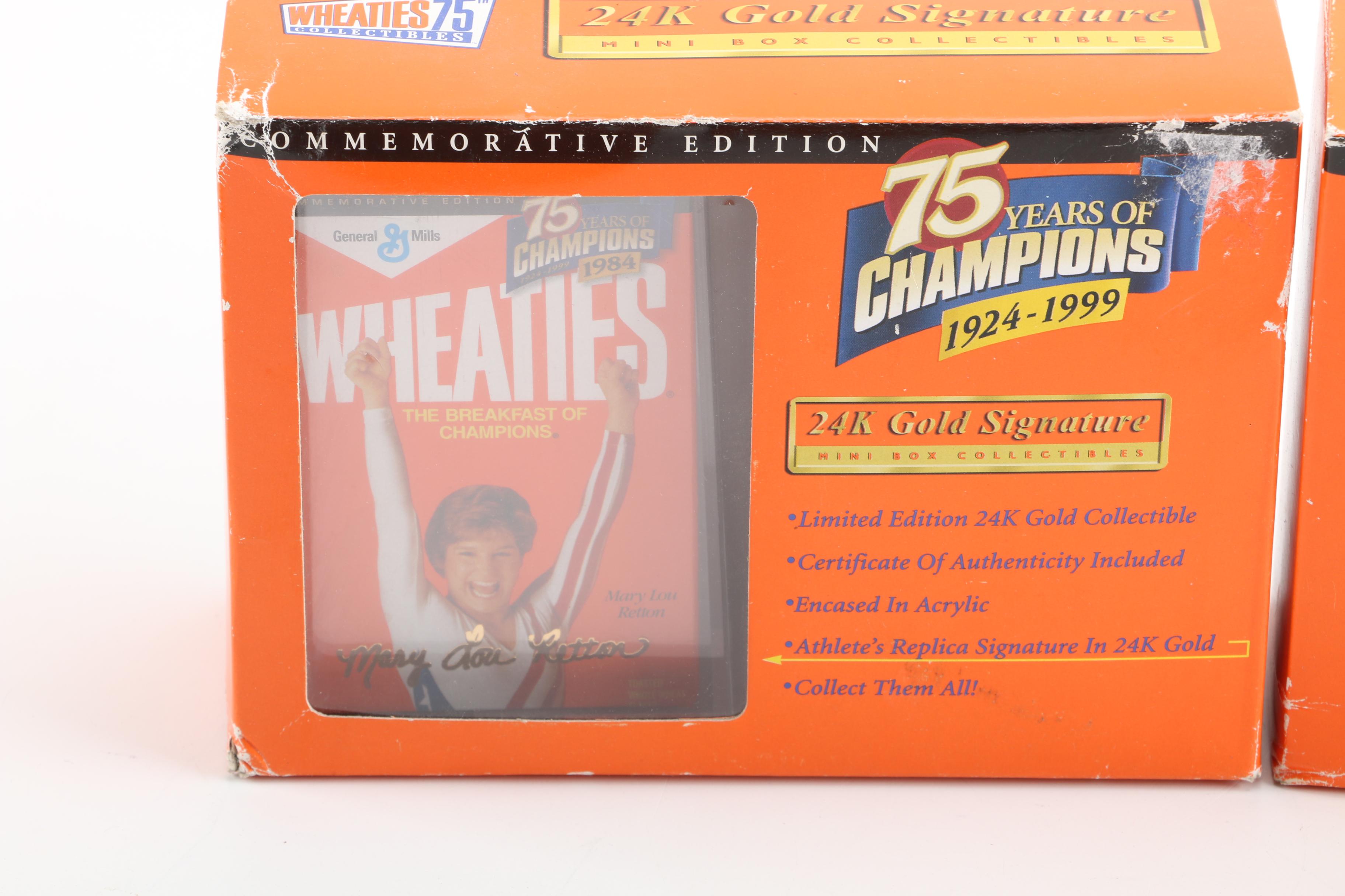 Wheaties Commemorative 24K Gold Signature Mary Lou Retton Boxes