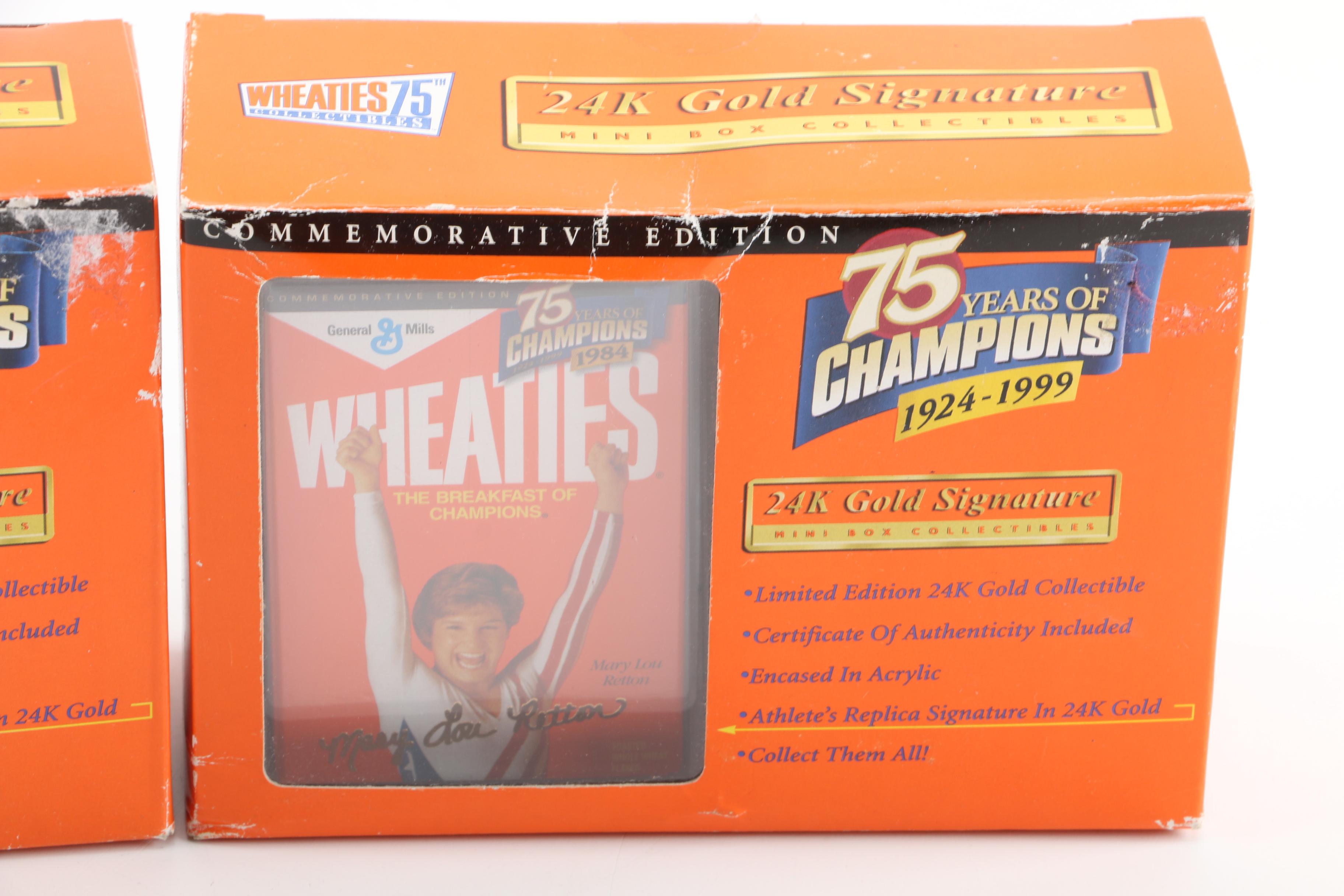 Wheaties Commemorative 24K Gold Signature Mary Lou Retton Boxes