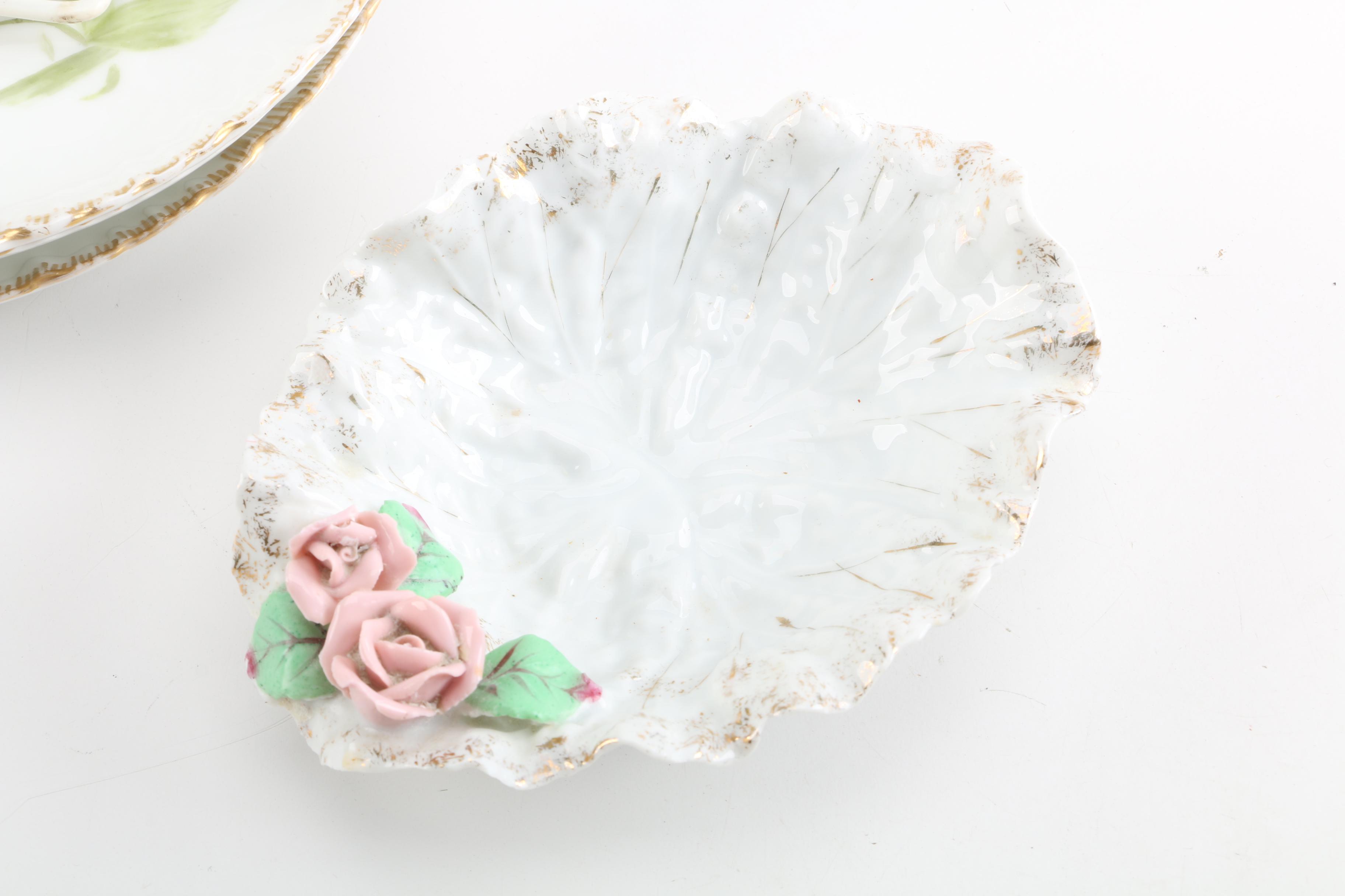 Porcelain Plates and Decorative Bowl including Charles Field Haviland