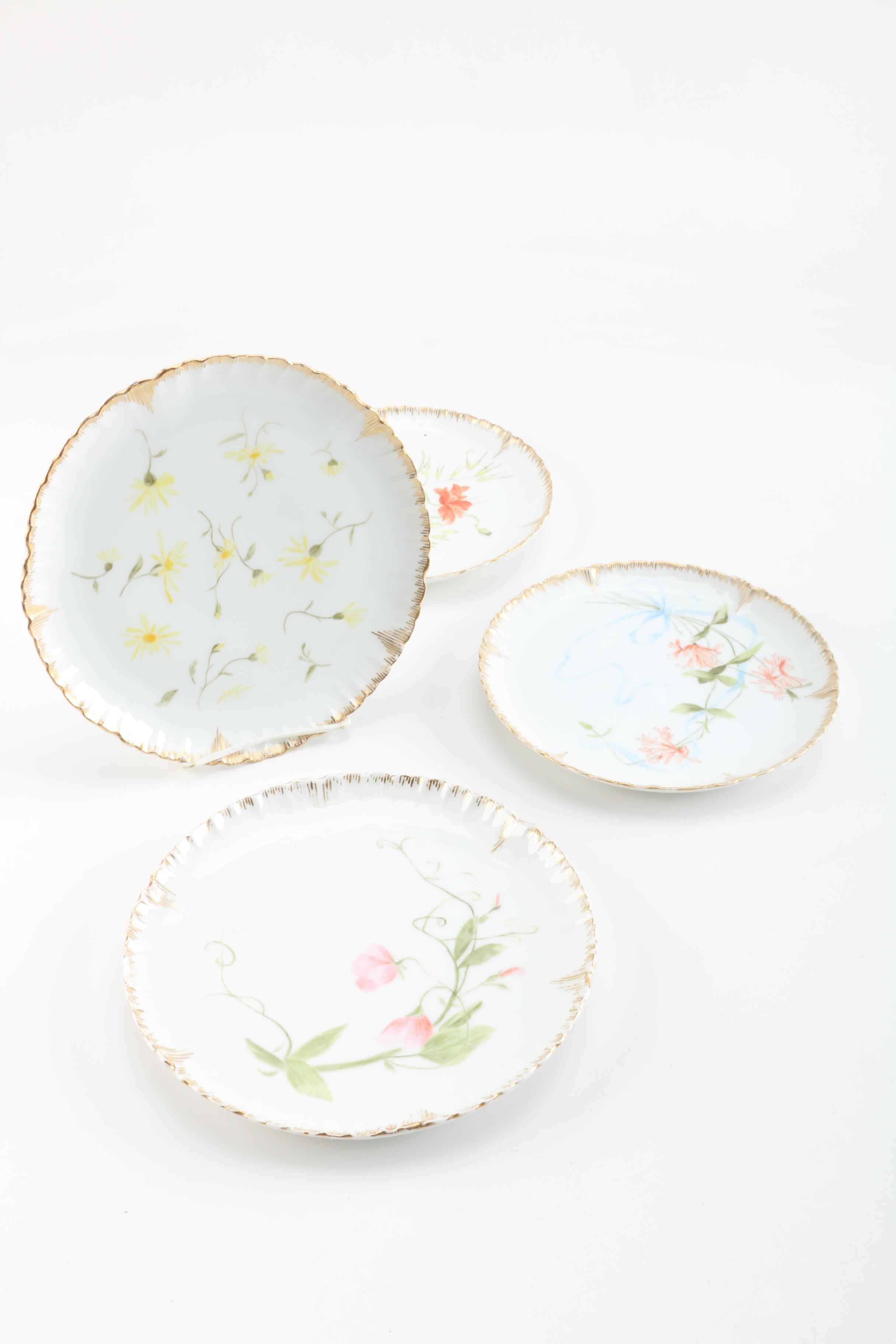 Porcelain Plates and Decorative Bowl including Charles Field Haviland