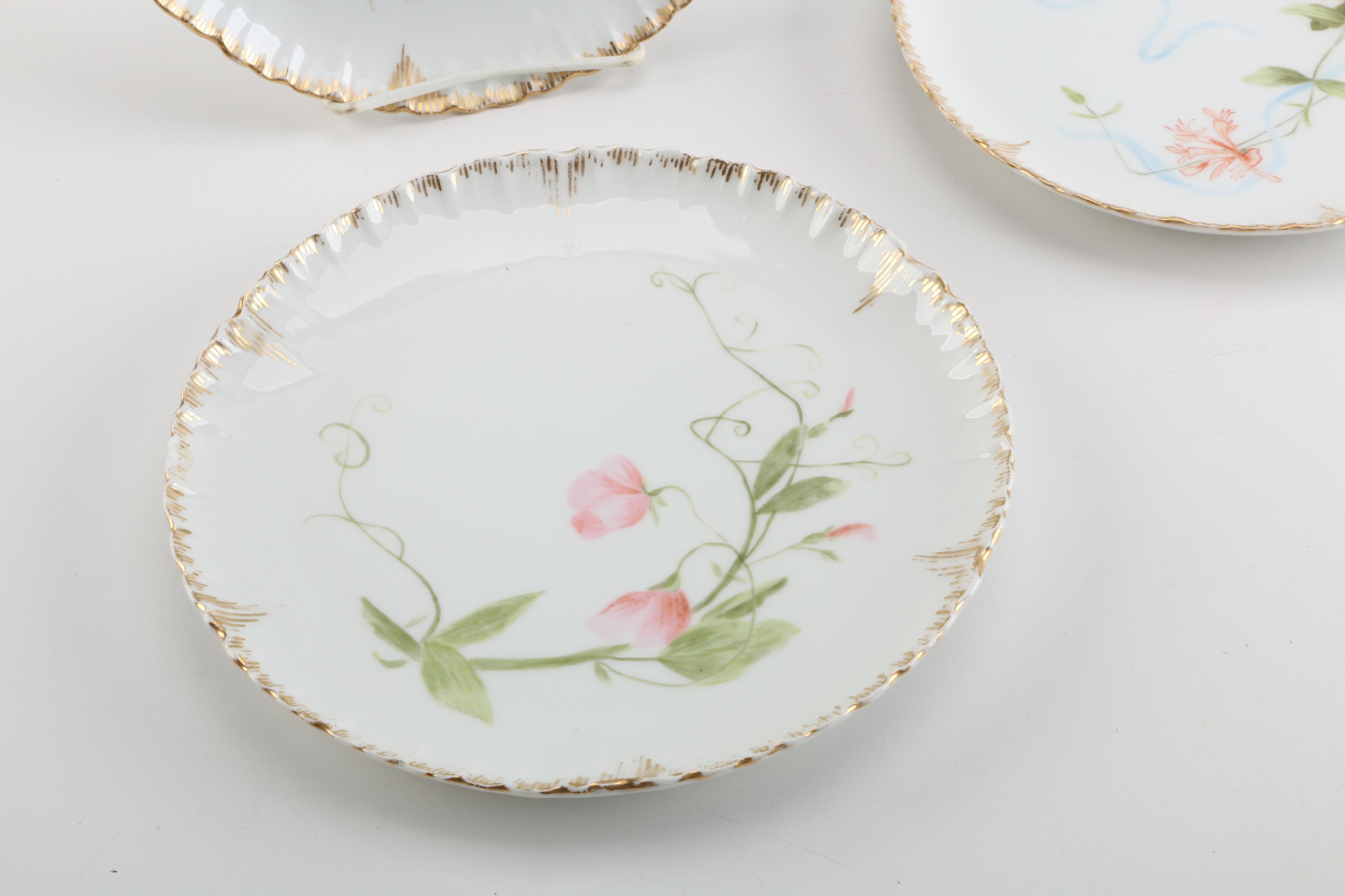 Porcelain Plates and Decorative Bowl including Charles Field Haviland