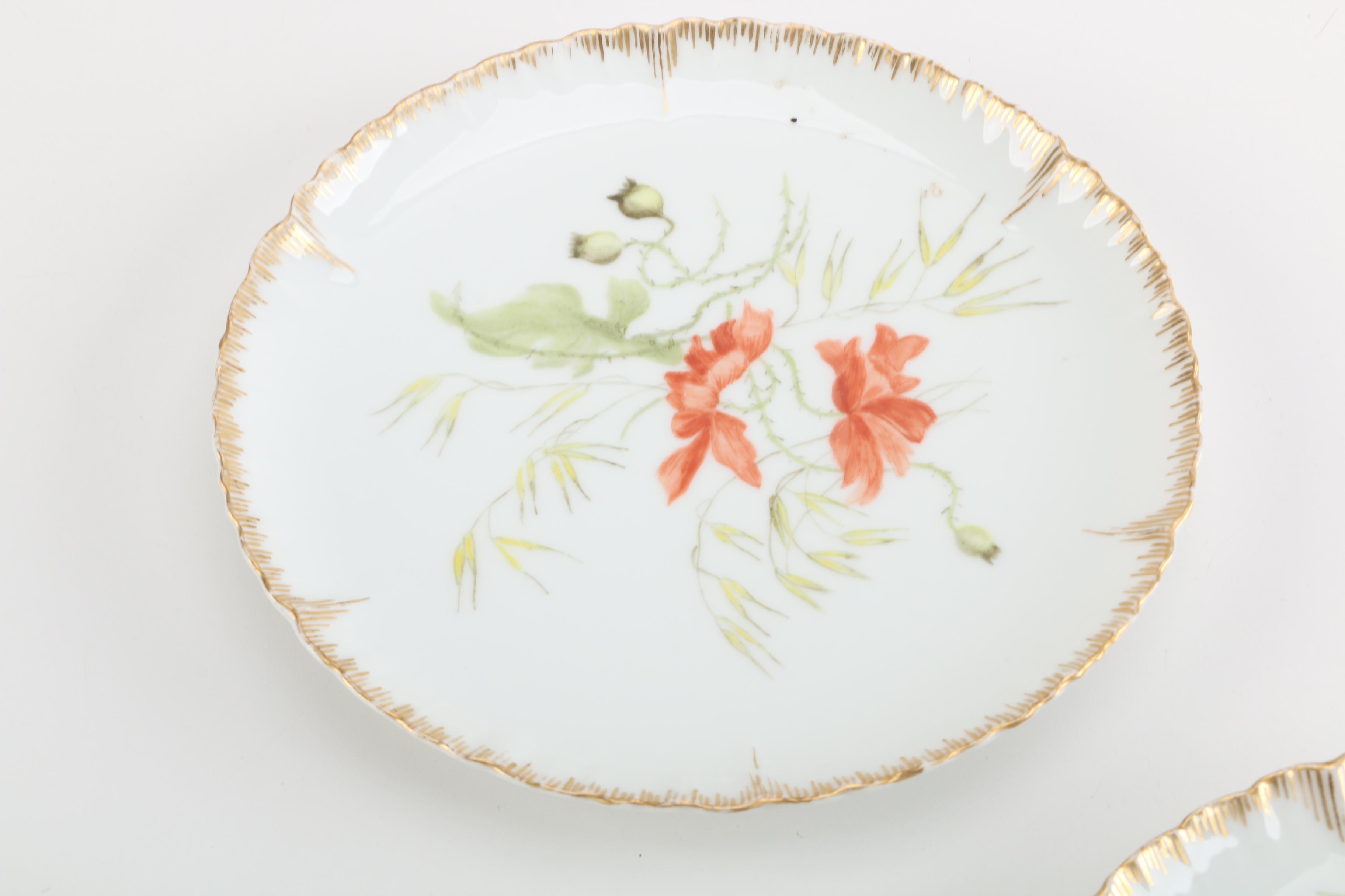 Porcelain Plates and Decorative Bowl including Charles Field Haviland