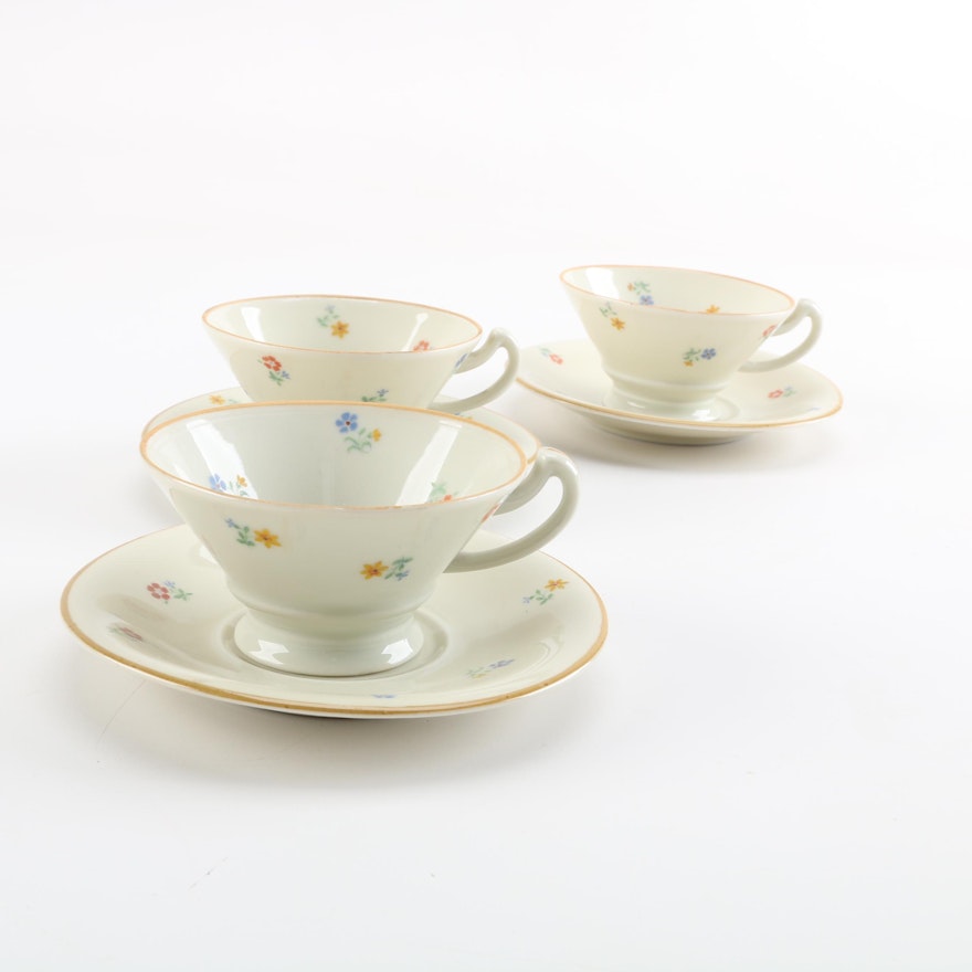 Vintage AL-KA Porcelain Demitasse Cups and Saucers