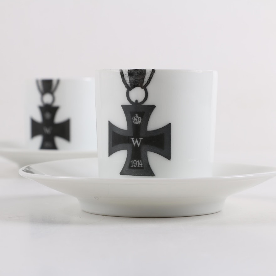 Vintage Rosenthal World War One Prussian Demitasse Cups and Saucers