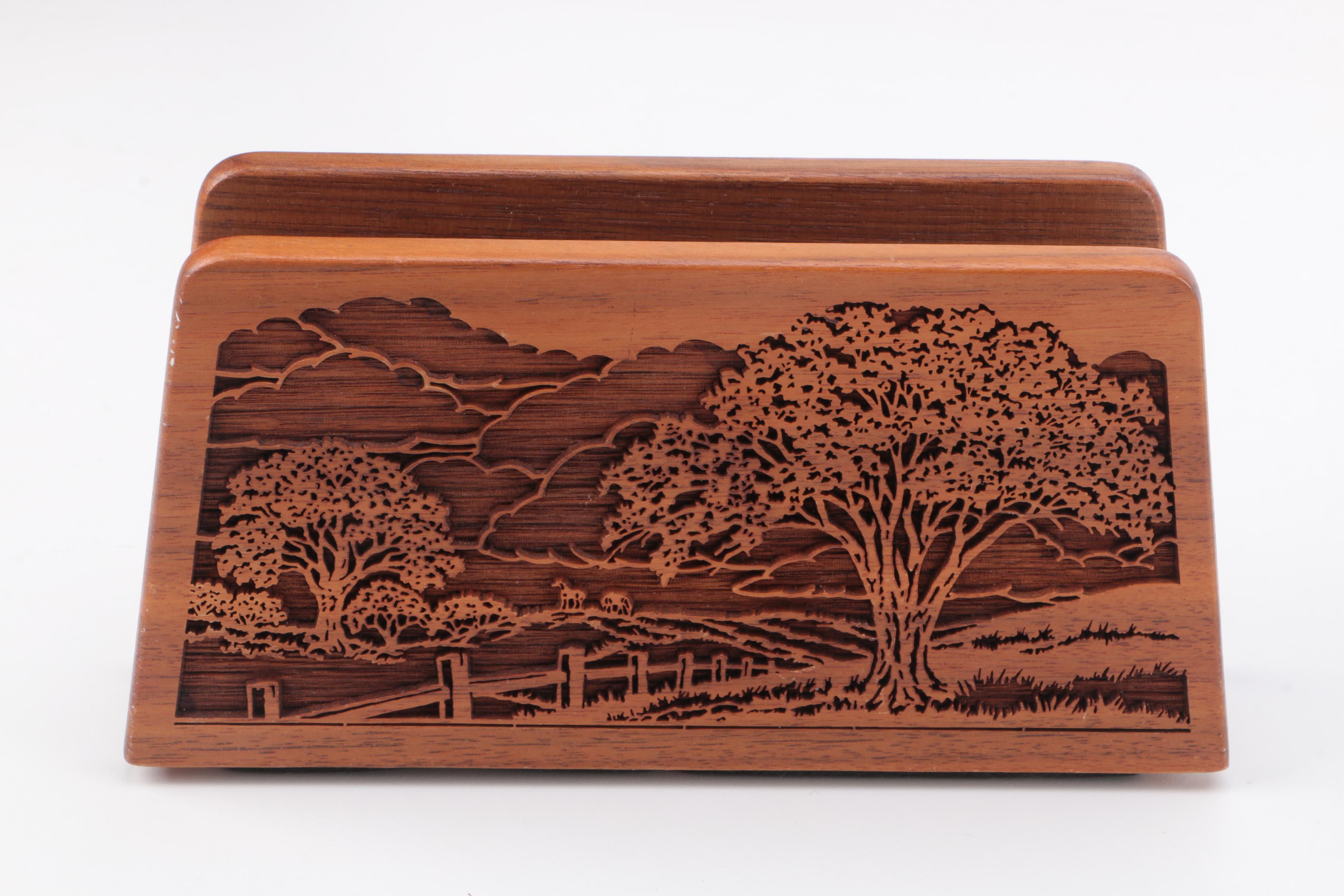 Vintage Hazel D. Ammerman Mugs and Lasercraft Napkin Holder