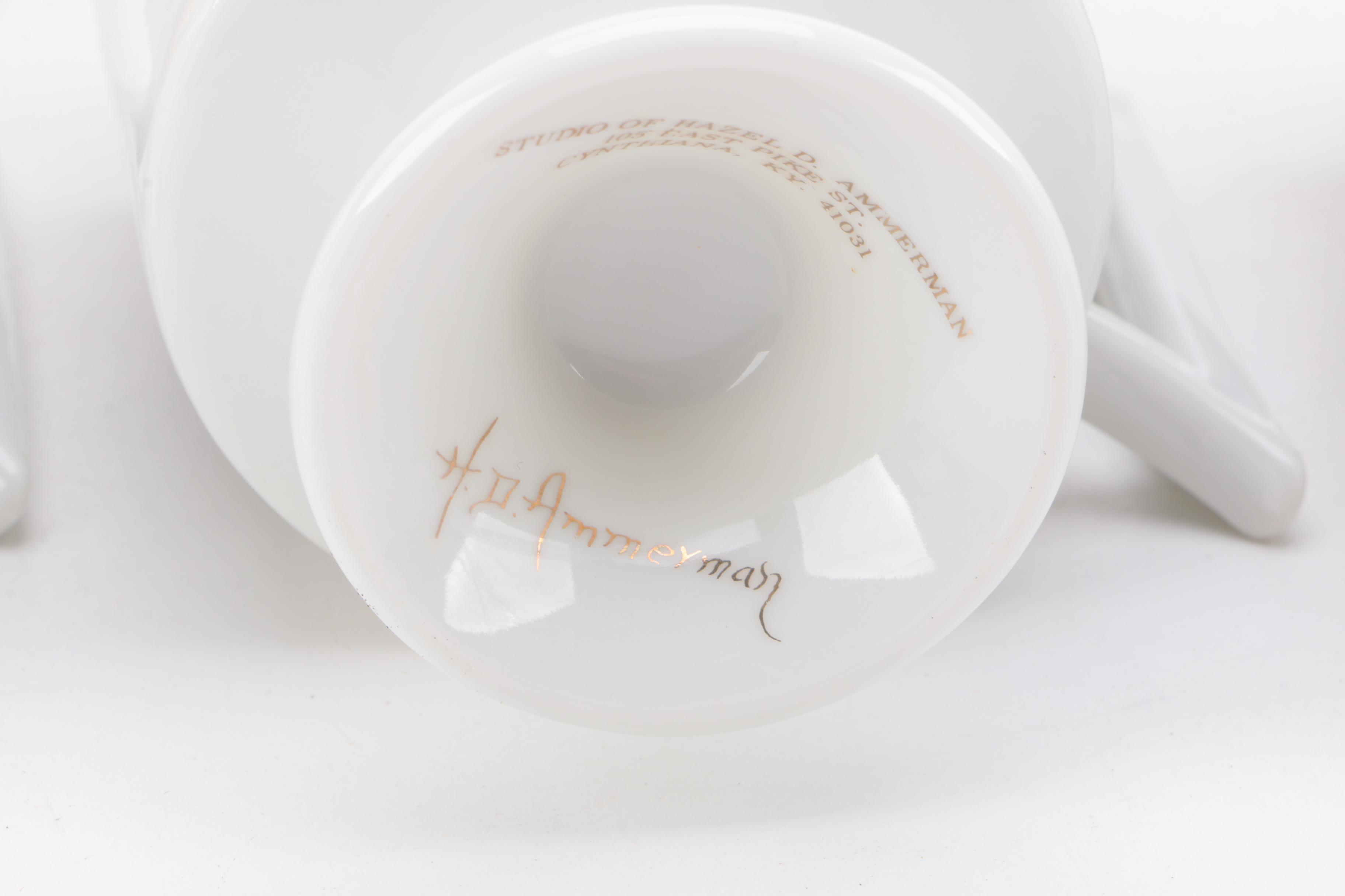 Vintage Hazel D. Ammerman Mugs and Lasercraft Napkin Holder