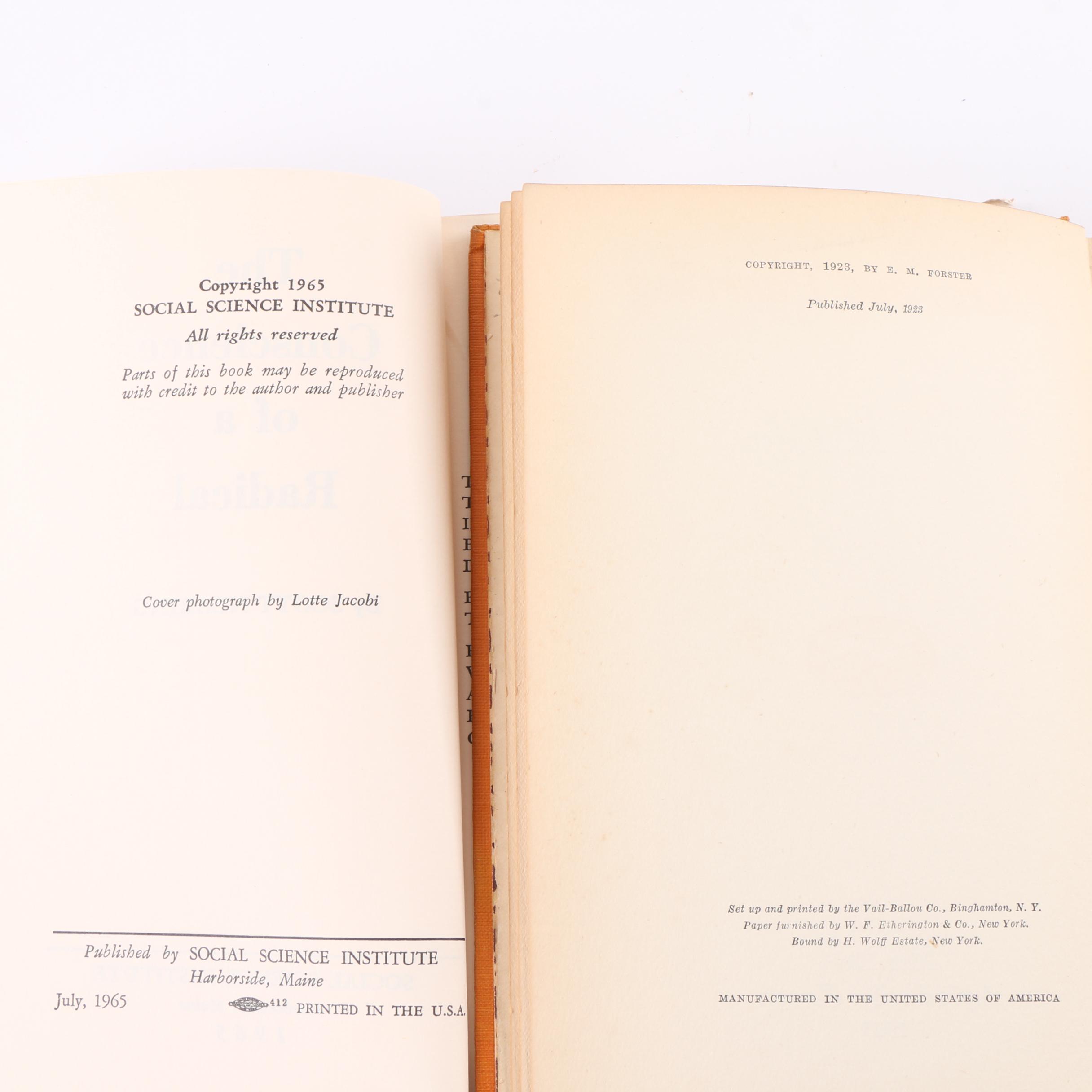 1951 First American Edition "Two Cheers for Democracy" and Other Books