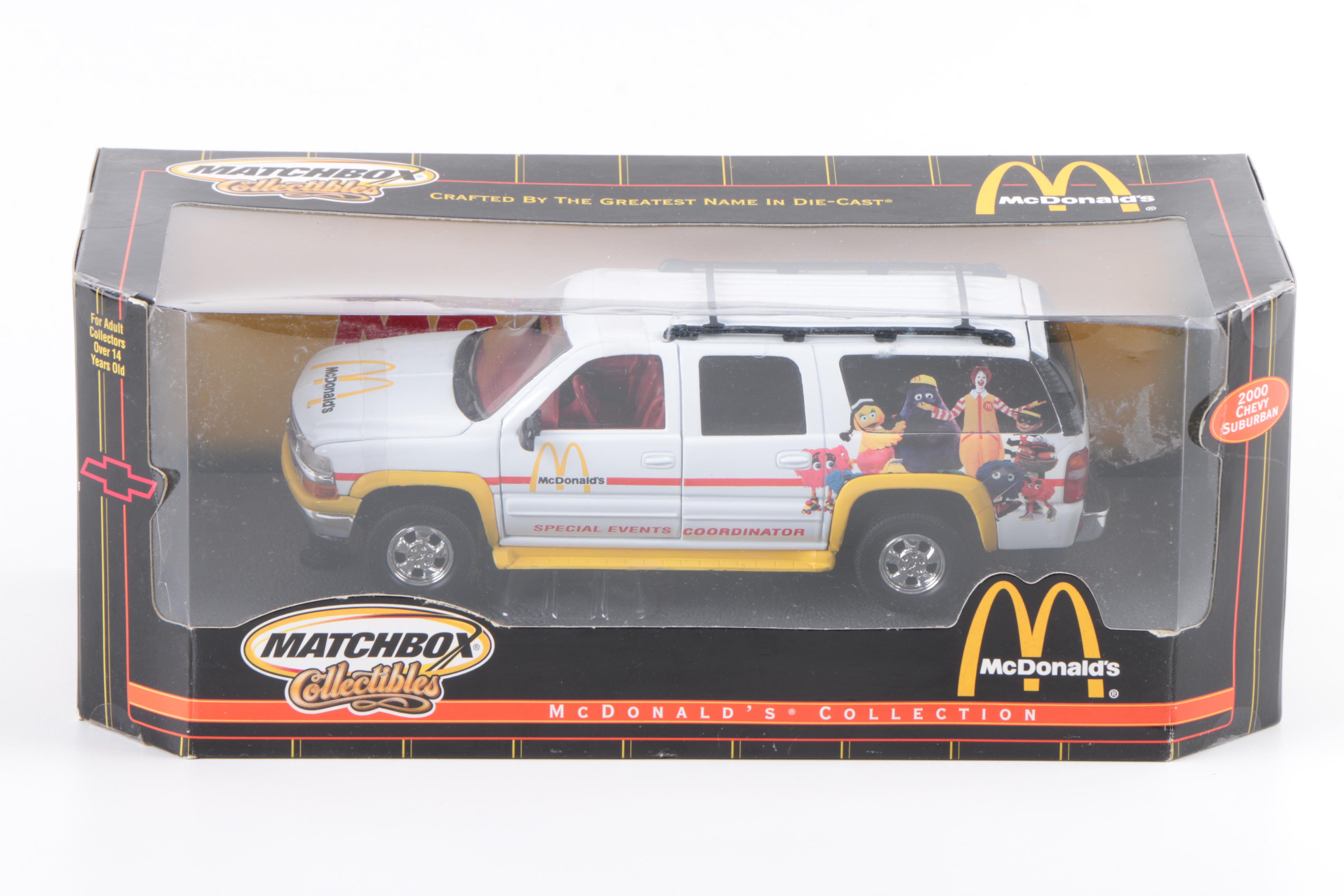 Matchbox 1:18 McDonald's 2000 Chevy Suburban Replica with Pepsi-Cola Car Bank