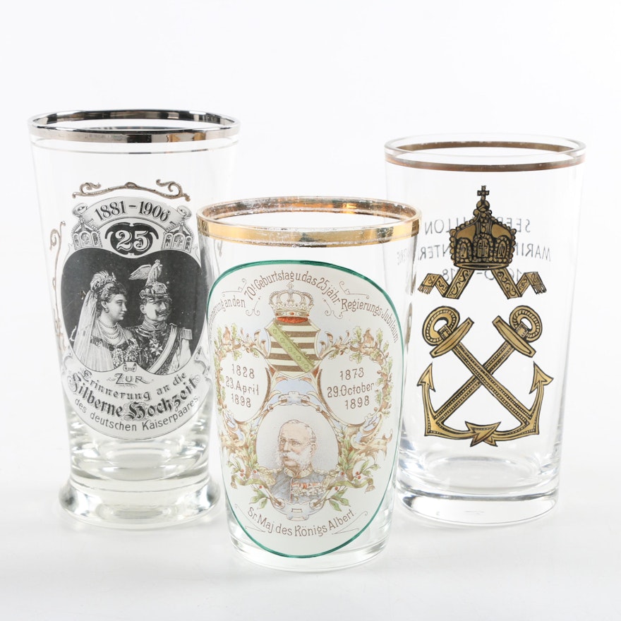 Antique Commemorative Pilsner Glasses