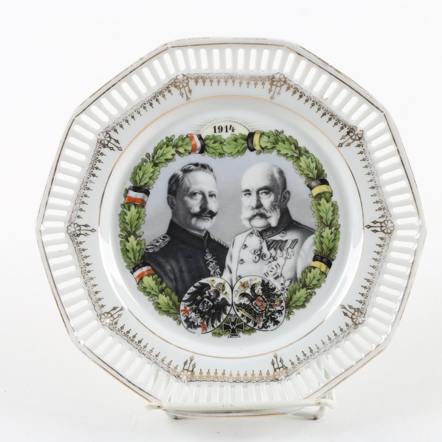 Commemorative Wilhelm II and Franz Joseph World War One Plate