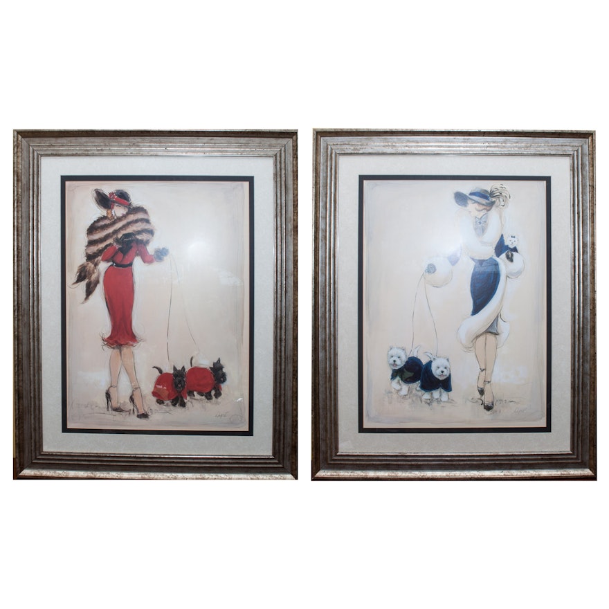 Karen Dupré Offset Lithographs "Wild Westies III" and "Scottish Terriers"