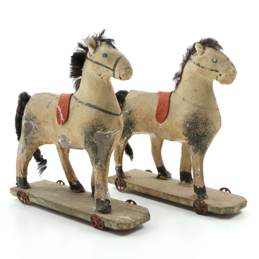 Two Antique Pony Toys