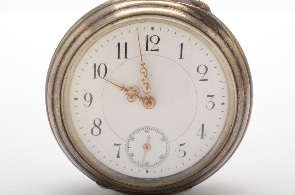 Antique German Military Pocket Watch in .800 Silver