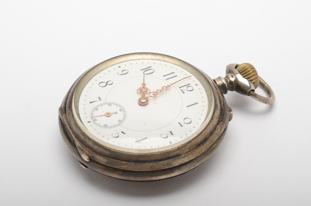 Antique German Military Pocket Watch in .800 Silver