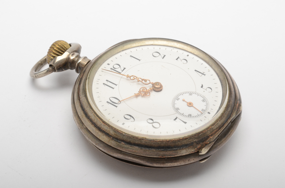 Antique German Military Pocket Watch in .800 Silver