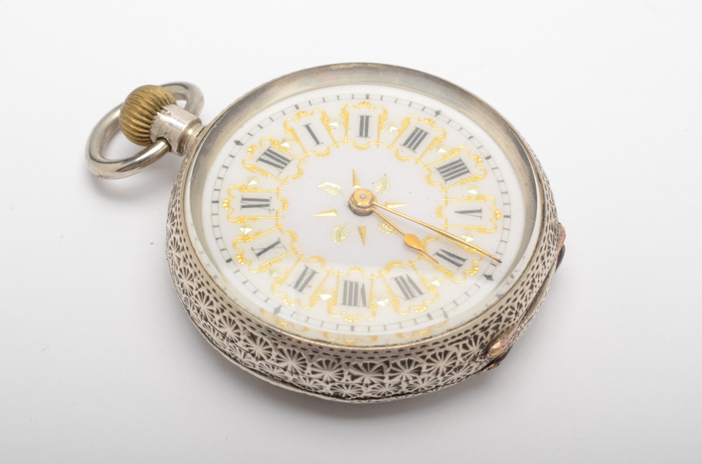 Antique 935 Silver Queen Victoria Commemorative Pocket Watch