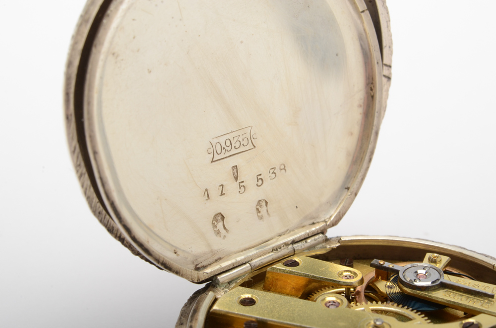 Antique 935 Silver Queen Victoria Commemorative Pocket Watch