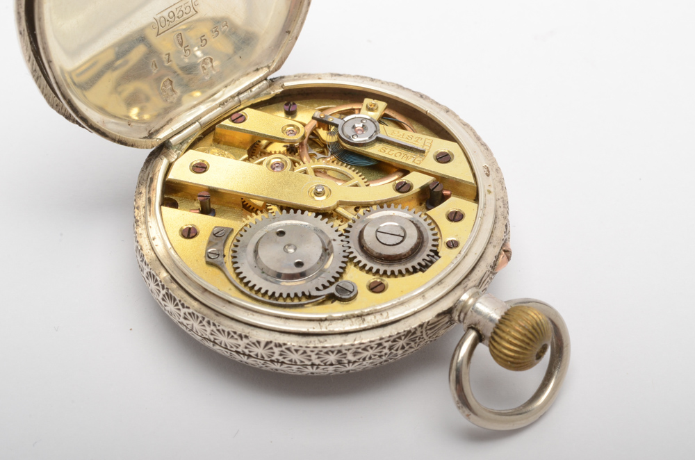 Antique 935 Silver Queen Victoria Commemorative Pocket Watch