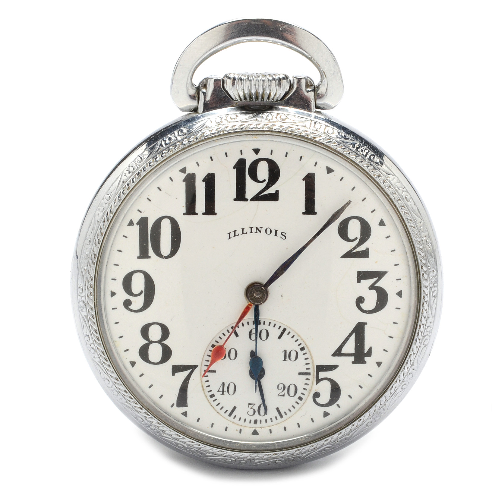 1919 Illinois Dual Time Zone Open Face Pocket Watch