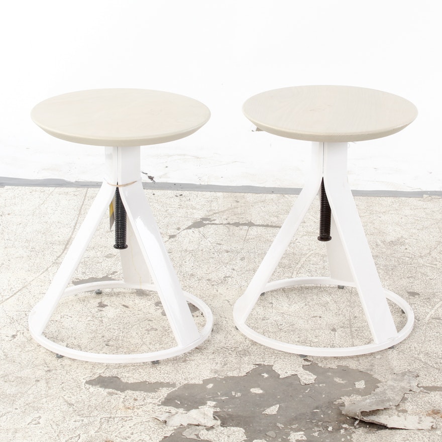 Mid-Century Style Adjustable Stools