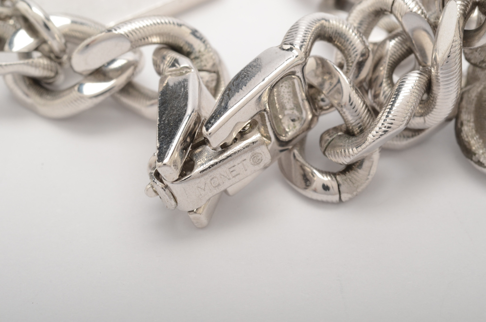 Silver Tone Charm Bracelets with Sterling Silver Charms