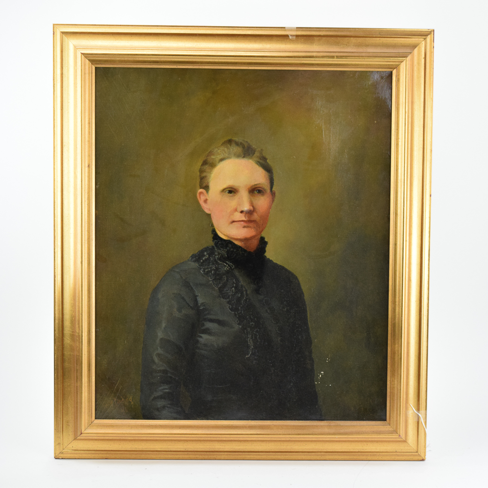 Herman Magnuson Linding Vintage Oil Painting "Portrait of Mrs. Allen Bell"