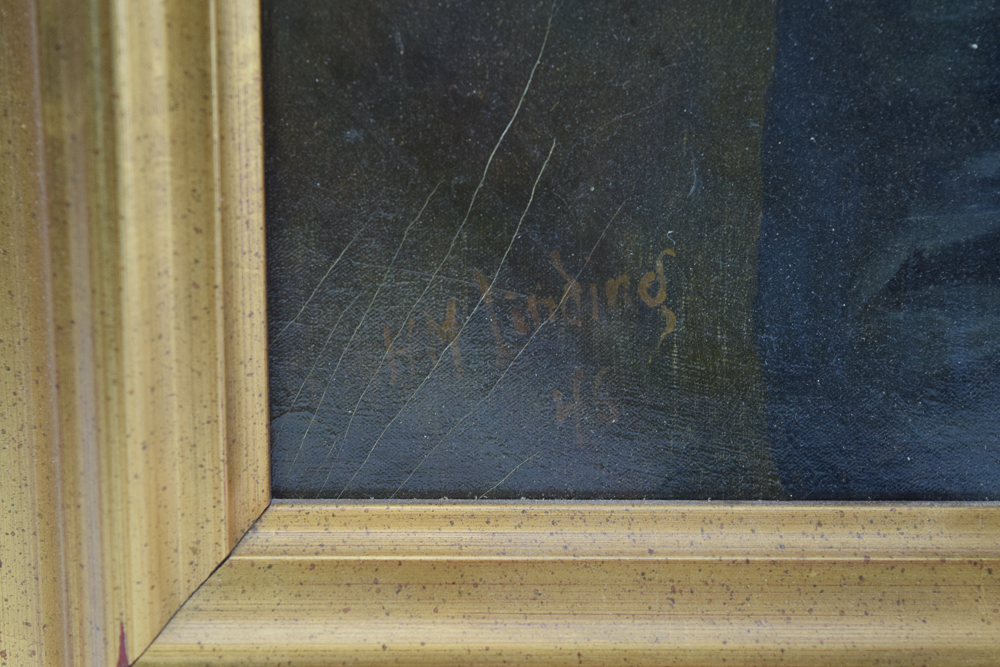 Herman Magnuson Linding Vintage Oil Painting "Portrait of Mrs. Allen Bell"