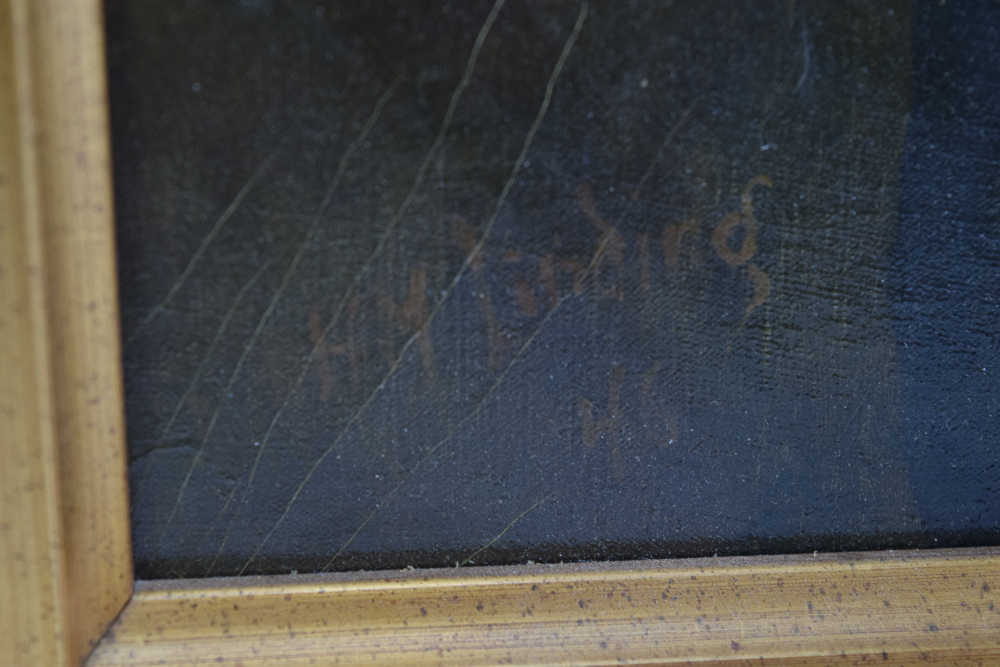 Herman Magnuson Linding Vintage Oil Painting "Portrait of Mrs. Allen Bell"