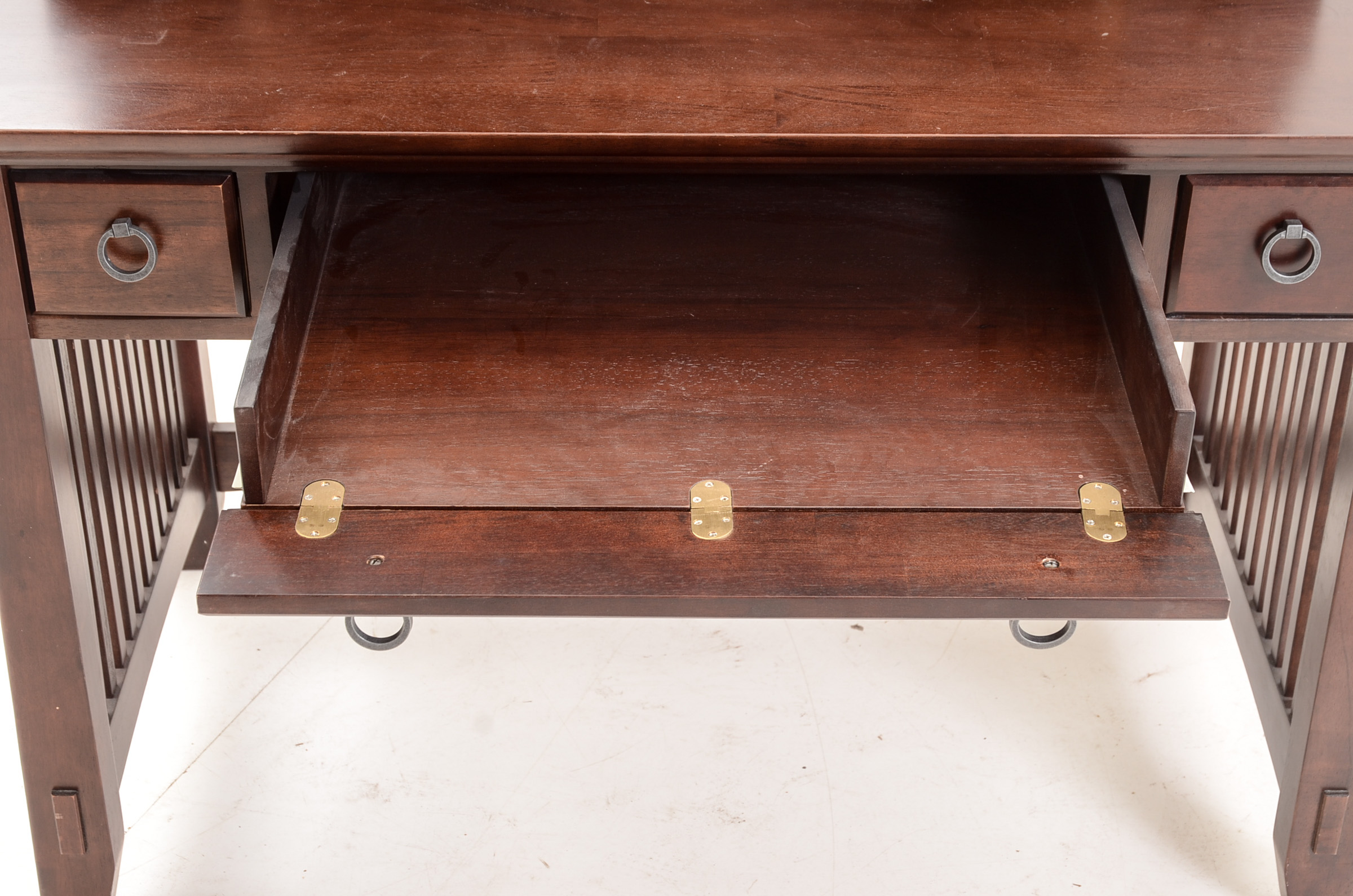 Mission Style Writing Table with Hutch