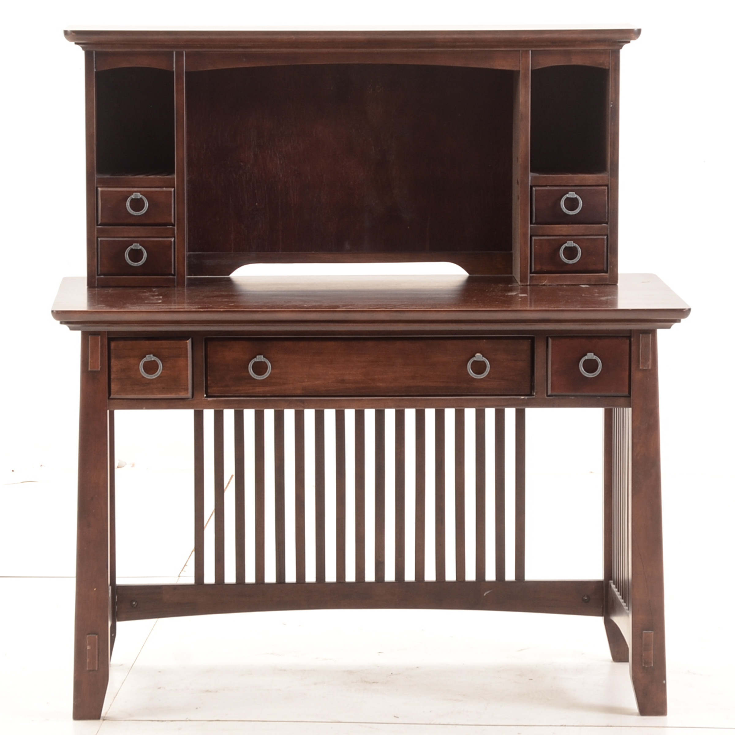 Mission Style Writing Table with Hutch