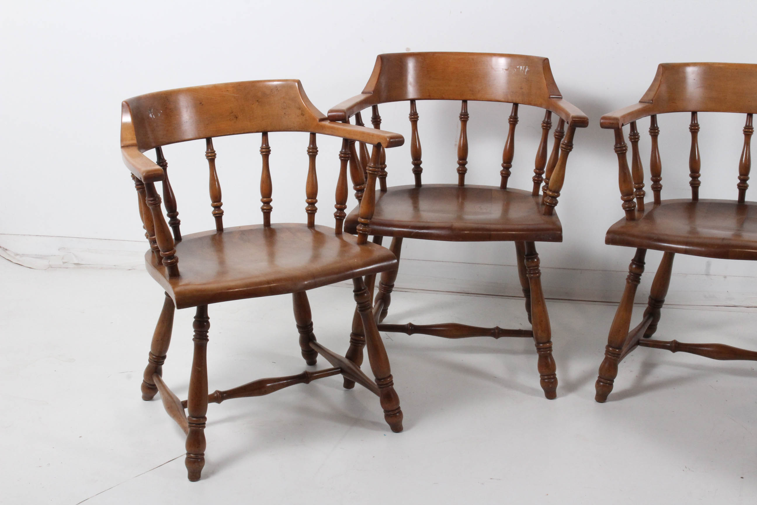 Vintage Maple Captain Chairs