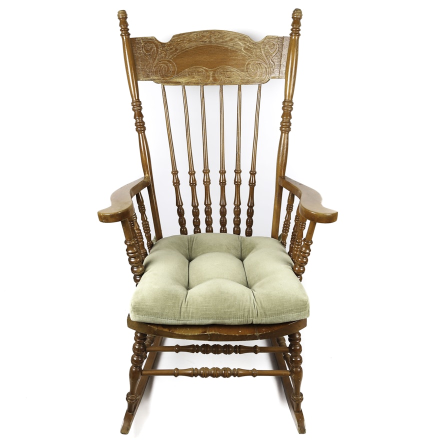 Vintage Pressed Back  Rocking Chair