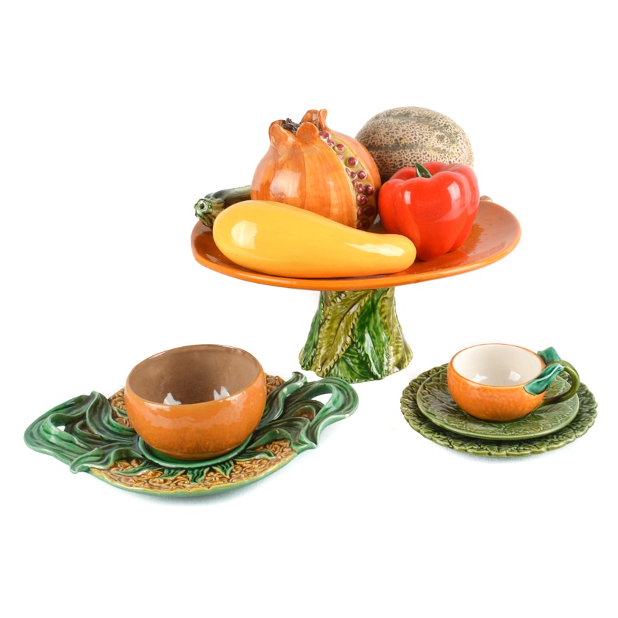 Sarreguemines Majolica Ceramic Decorative Tableware