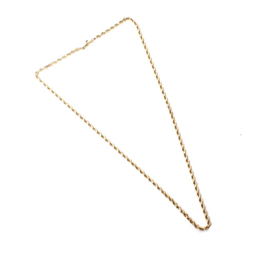 14K Yellow Gold Rope Chain