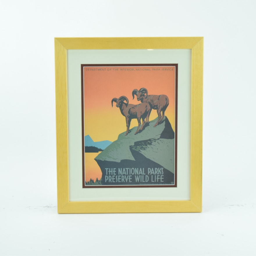 Offset Lithograph After a Vintage Travel Poster for the National Parks Service