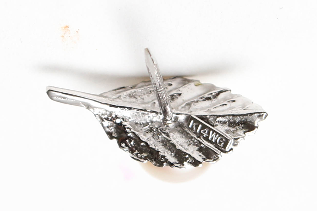 10K and 14K White Gold Cultured Pearl Jewelry