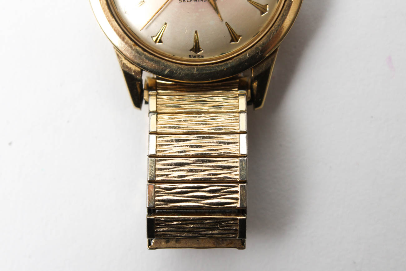 14K Yellow Gold Benrus Three Star Automatic Watch