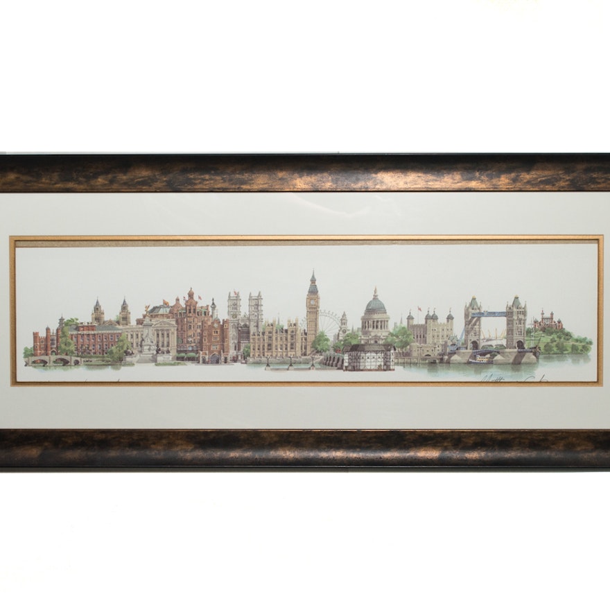 Matthew Cook Original Watercolor "London Landmarks"