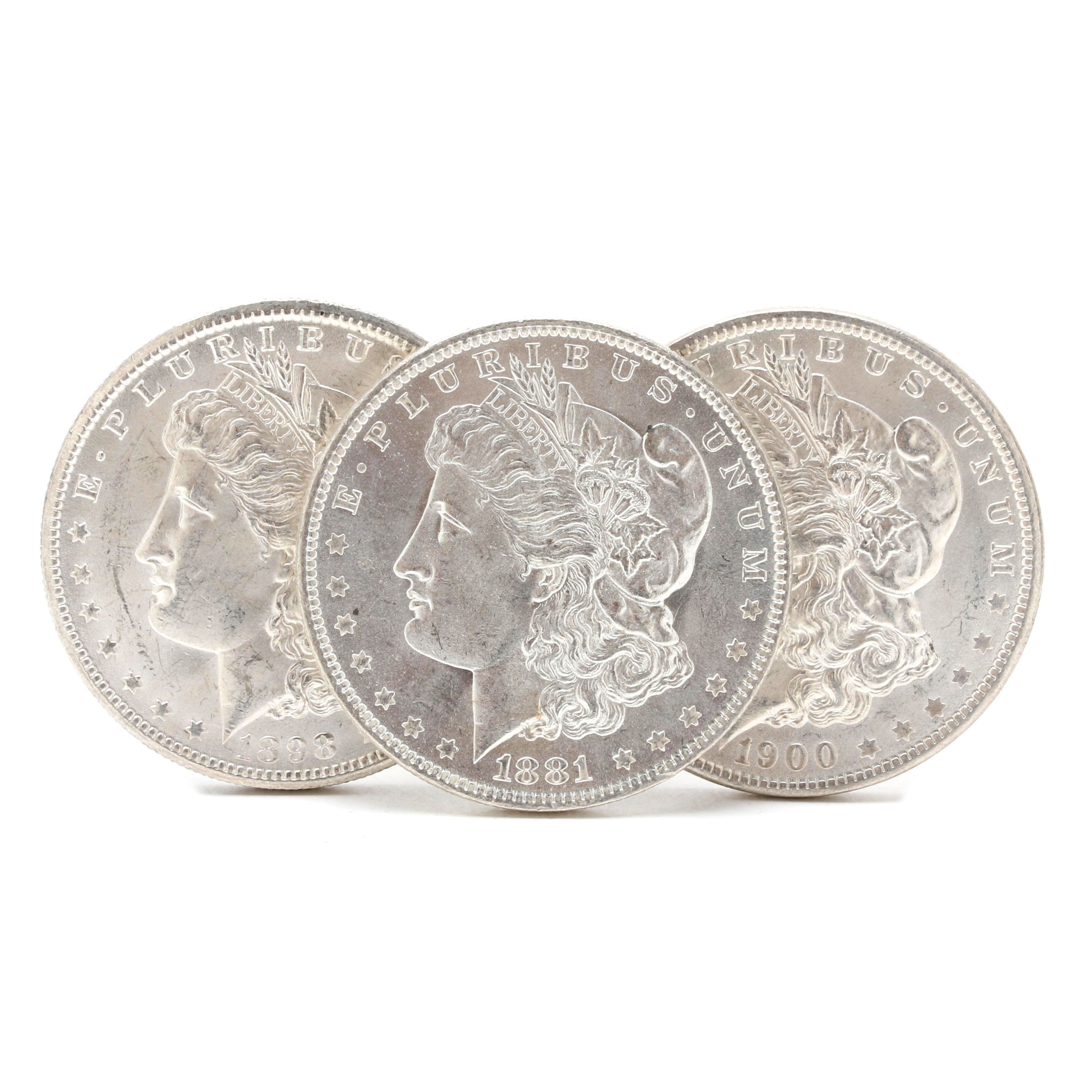 Three New Orleans Morgan Silver Dollars