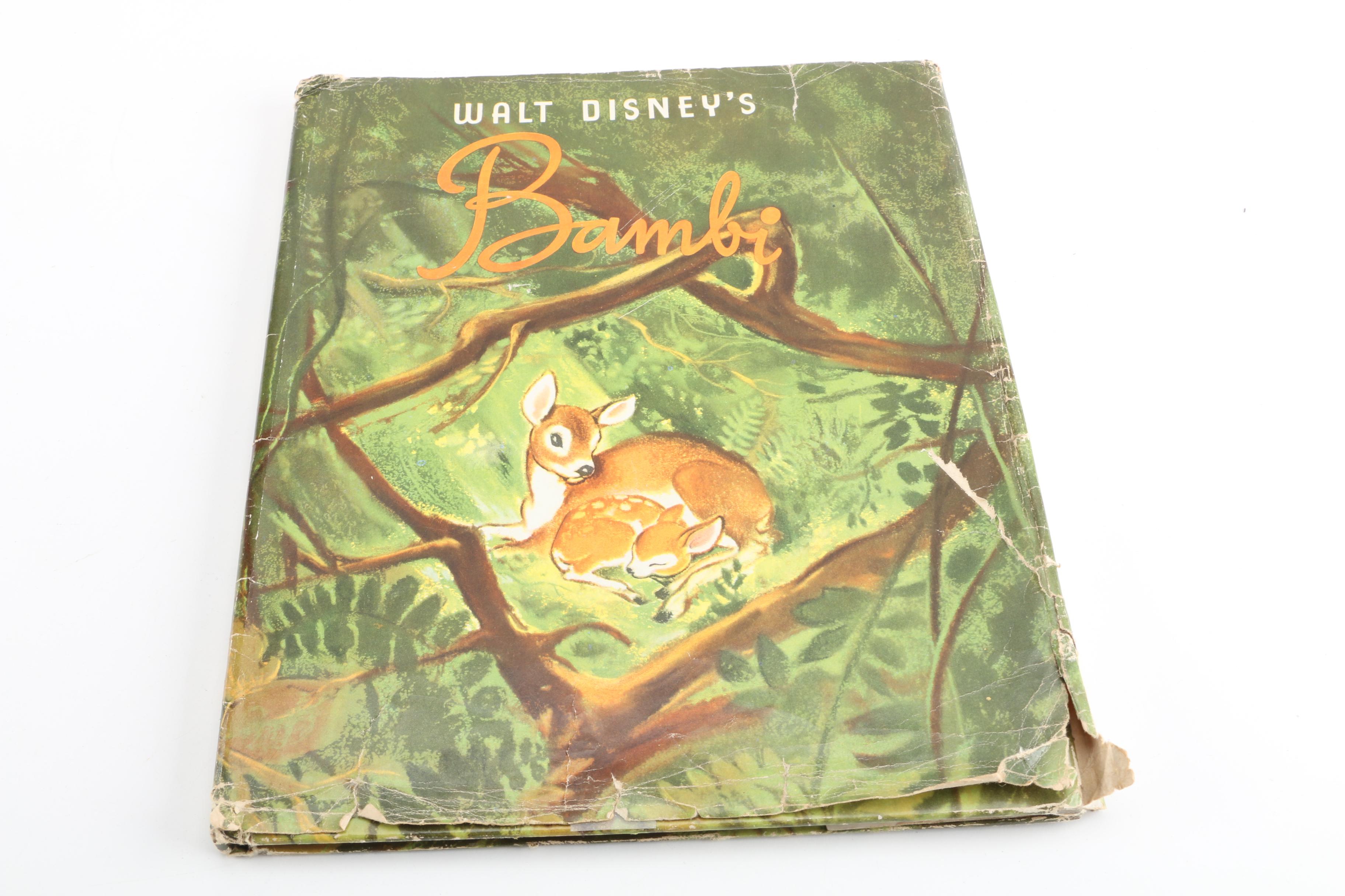 Vintage and Antique Children's Books, Including "Walt Disney's Bambi"