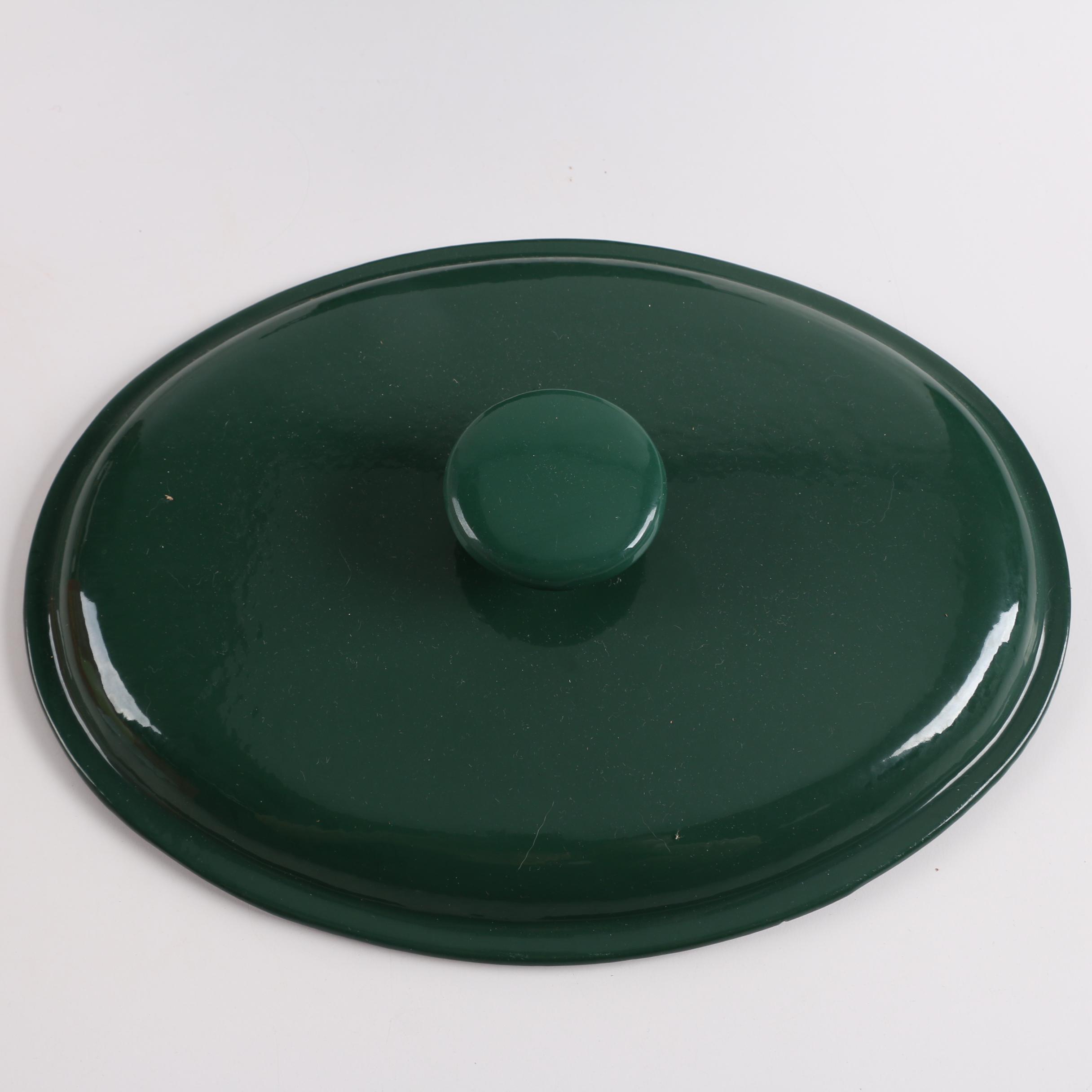 Le Creuset Enamel Cast Iron Lid and Innova Enamel Cast Iron Dutch Oven with Lid