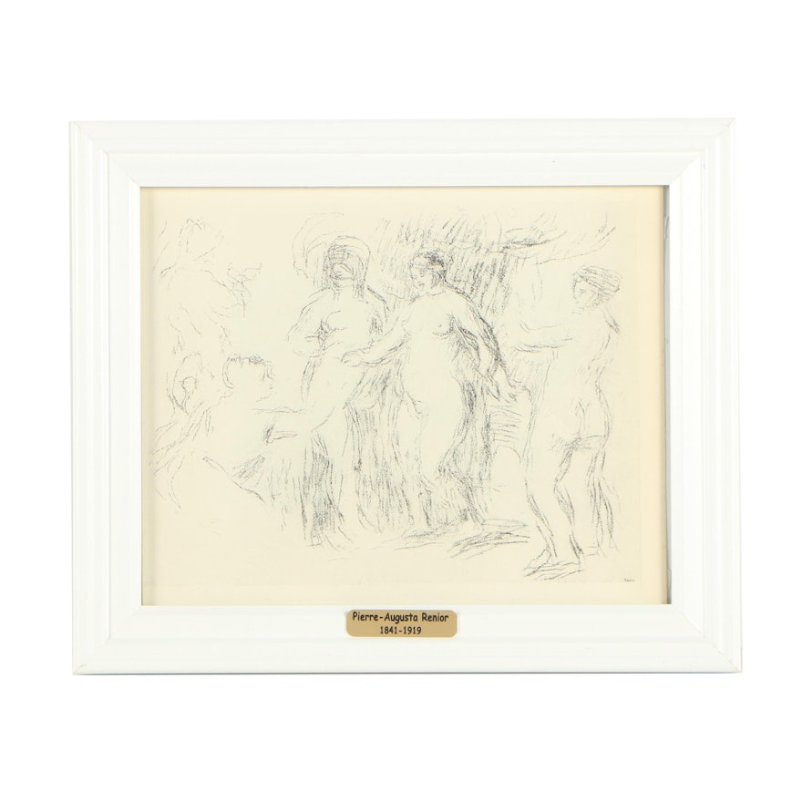 Lithograph After Pierre-Auguste Renoir "Les Baigneuses (Delteil 51/Stella 51)"