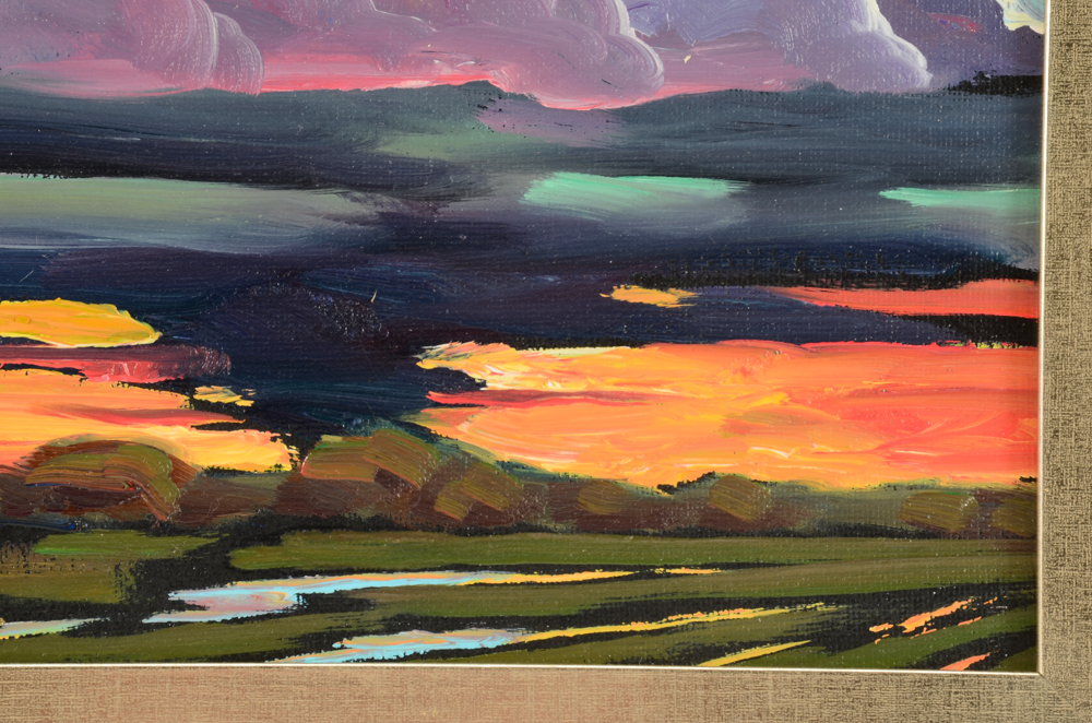 William Hawkins Original Oil on Canvas Board Impressionist Landscape Painting