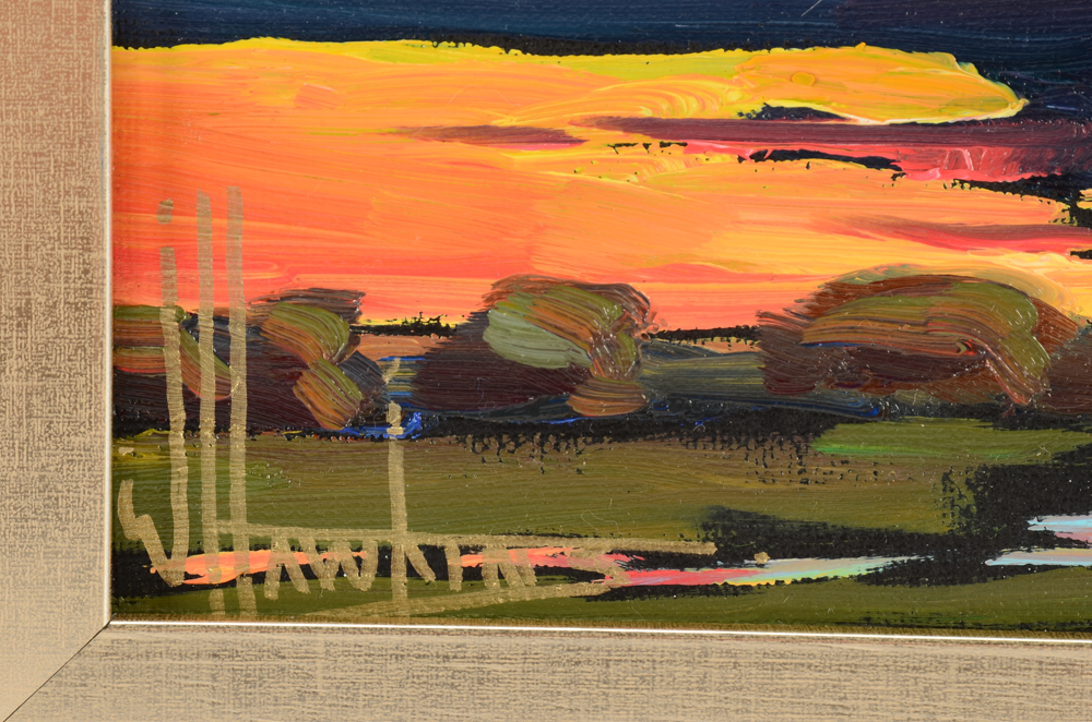 William Hawkins Original Oil on Canvas Board Impressionist Landscape Painting